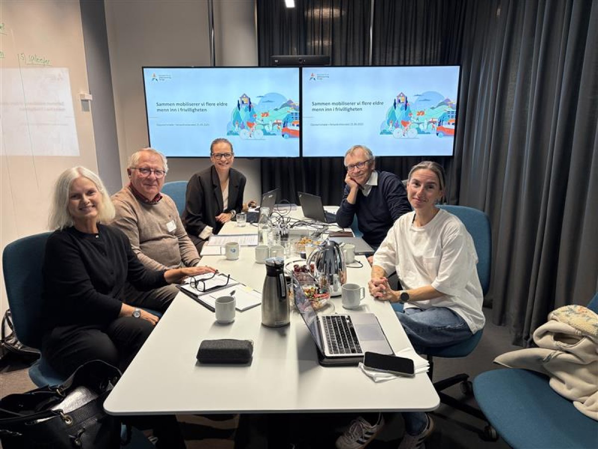 Prosjektgruppa sitter samlet rundt et bord