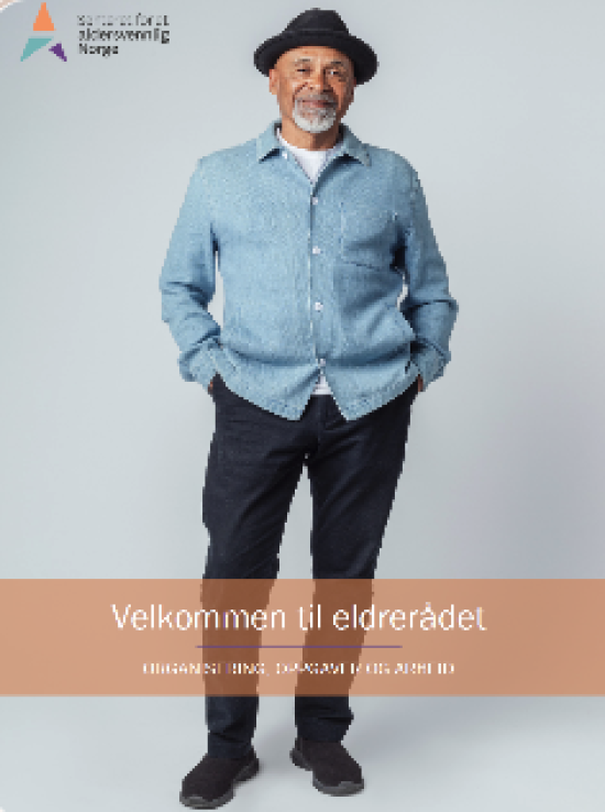 Forsiden av den bearbeidede veilederen til eldrerådene. 