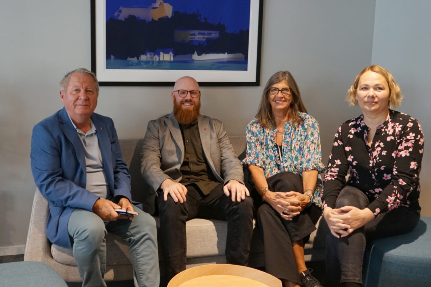 Ragnar Johansen, Vofo Møre og Romsdal, Stian Juell, generalsekretær Vofo, Wenche Halsen, leder Senteret for et aldersvennlig Norge og Nina Myklebust, ansvarlig for senterets partnerskapsordning.